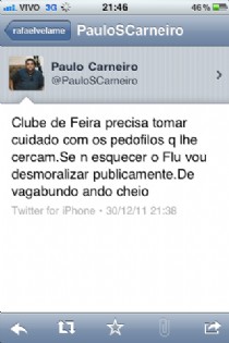 Paulo Carneiro insinua que existe pedofilia em clube feirense 