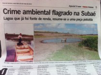 Jornal flagra crime ambiental na lagoa Suba